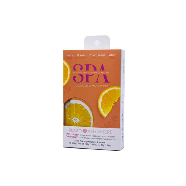 Kit Para Spa De Manos Y Pies Sales Exfoliantes Manicure Y Pedicure Naranja