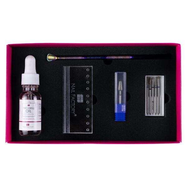 KIT PUNTAS MANICURE RUSO PARA PULIDORA, TALADRO, DRILL DE UÑAS - USO PROFESIONAL, INCLUYE EMPUJADOR, ACEITE Y BASE