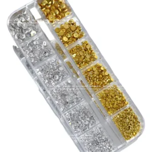 Set Apliques Perlas Doradas Y Plateadas